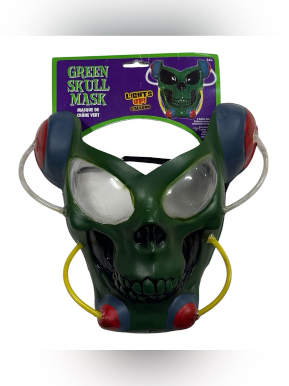 Rubie’s brand green skull mask. Lights up! Brand new package, perfect condition.